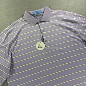 Fairway & Greene Mens XL Pureformance Polo Shirt Wisteria Purple Stripe B31231